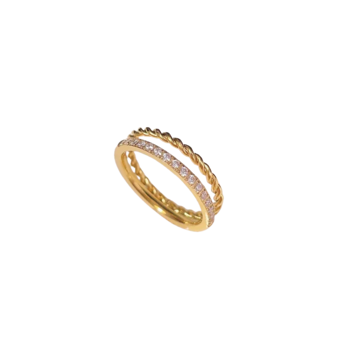 Anillo Doble Zirconias