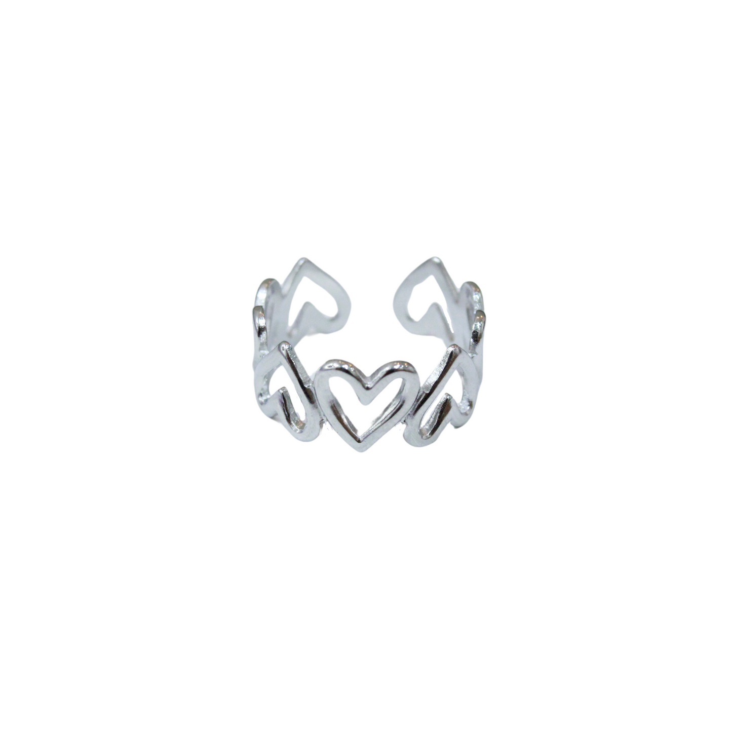 Anillo Acero Corazones