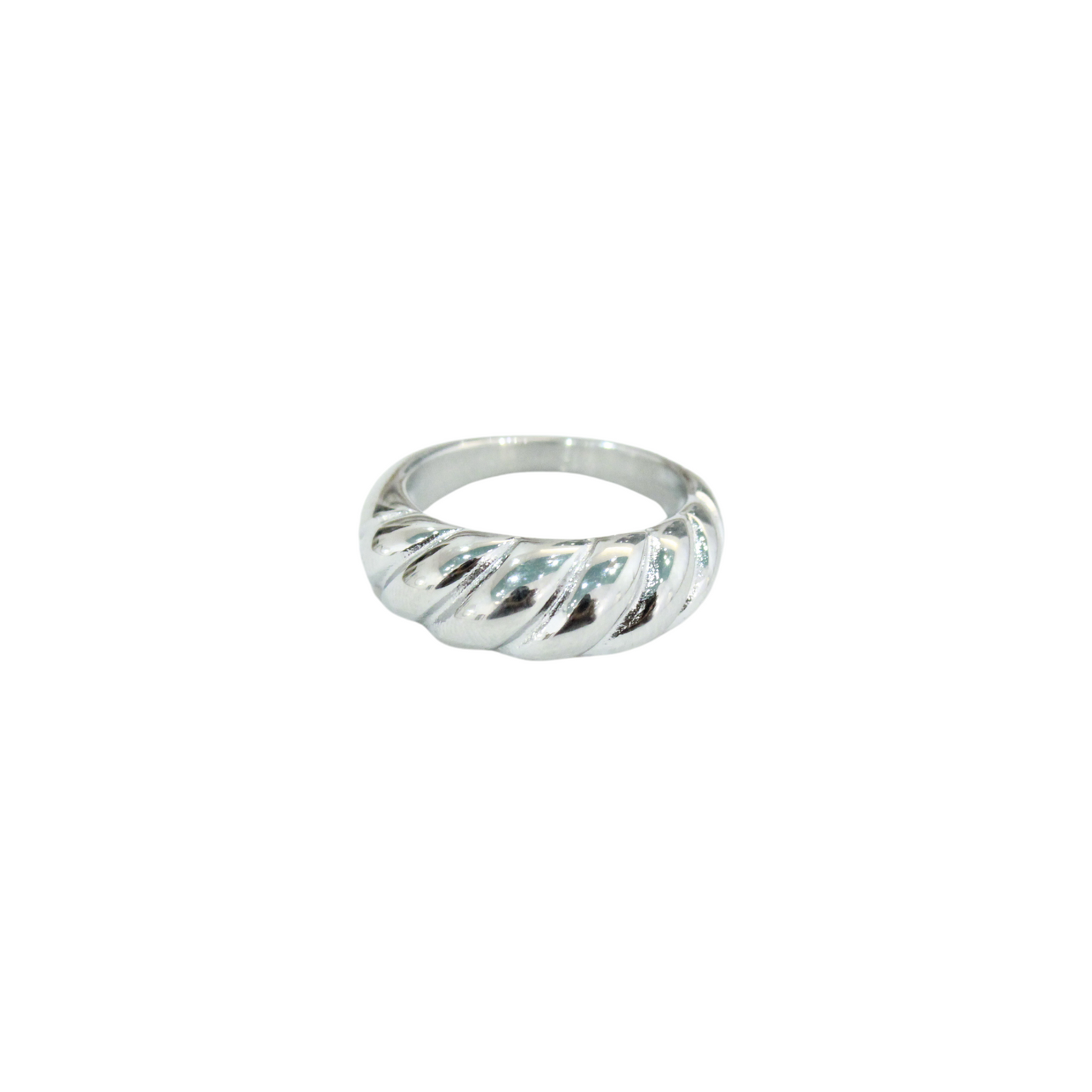 Anillo Croissant Plateado