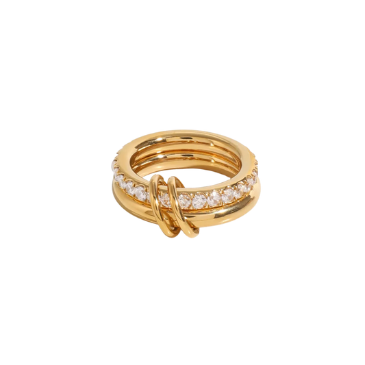 Anillo Doble Zirconias