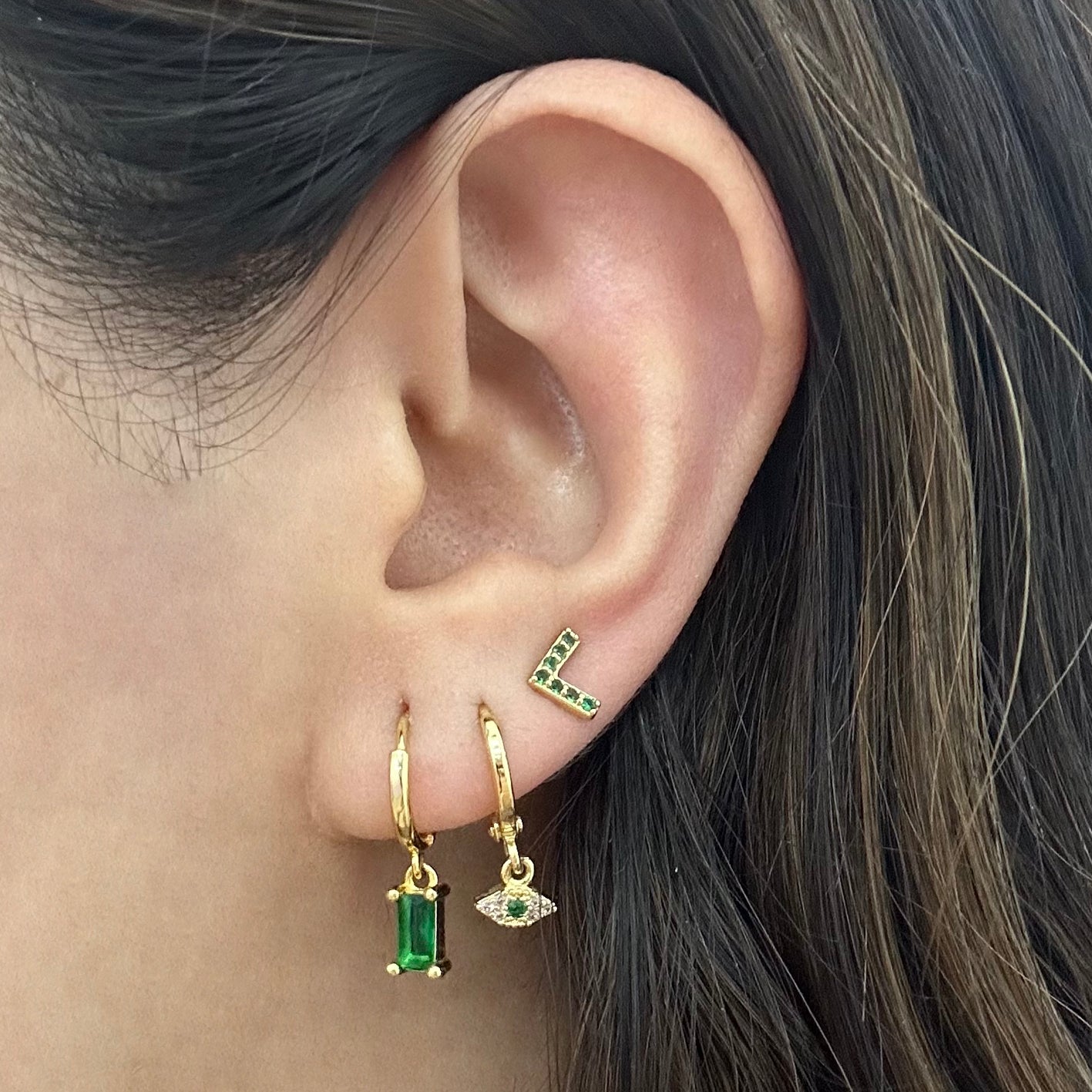 Aretes flecha verde